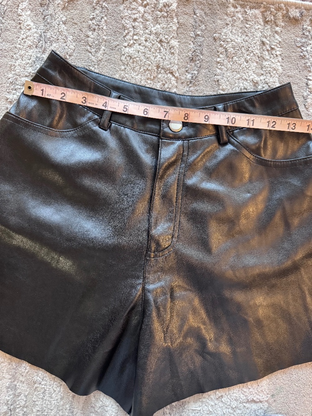 High Rise Black Faux Leather Shorts - Forever 21 - Small
